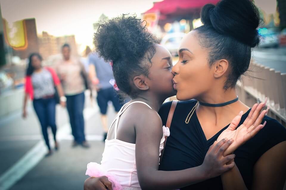 Happy mother and daughter